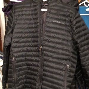Eddie Bauer men’s down 700 hooded jacket S Excellent